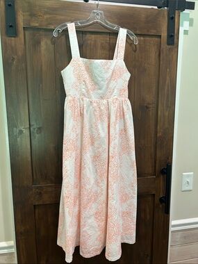 A8 NWOT -- Papermoon White Dress with Coral Floral Print Size M